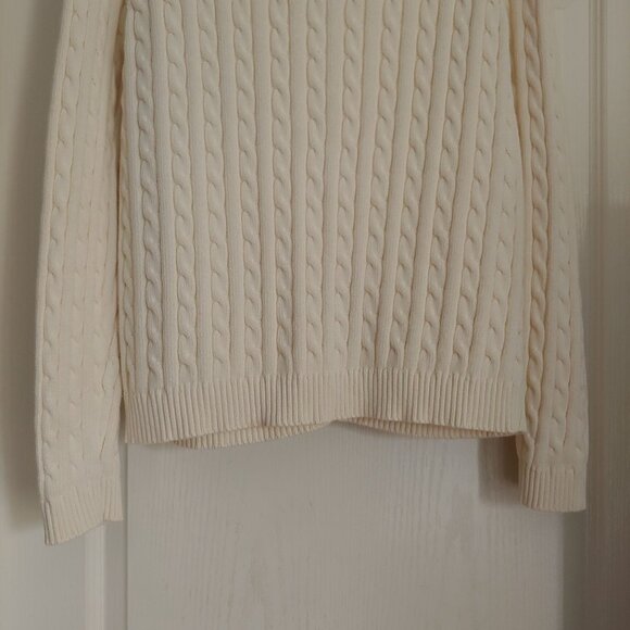 American Living Cream Cable Knit Y2k Preppy Academia Indie Button Cardigan XL - Picture 9 of 12